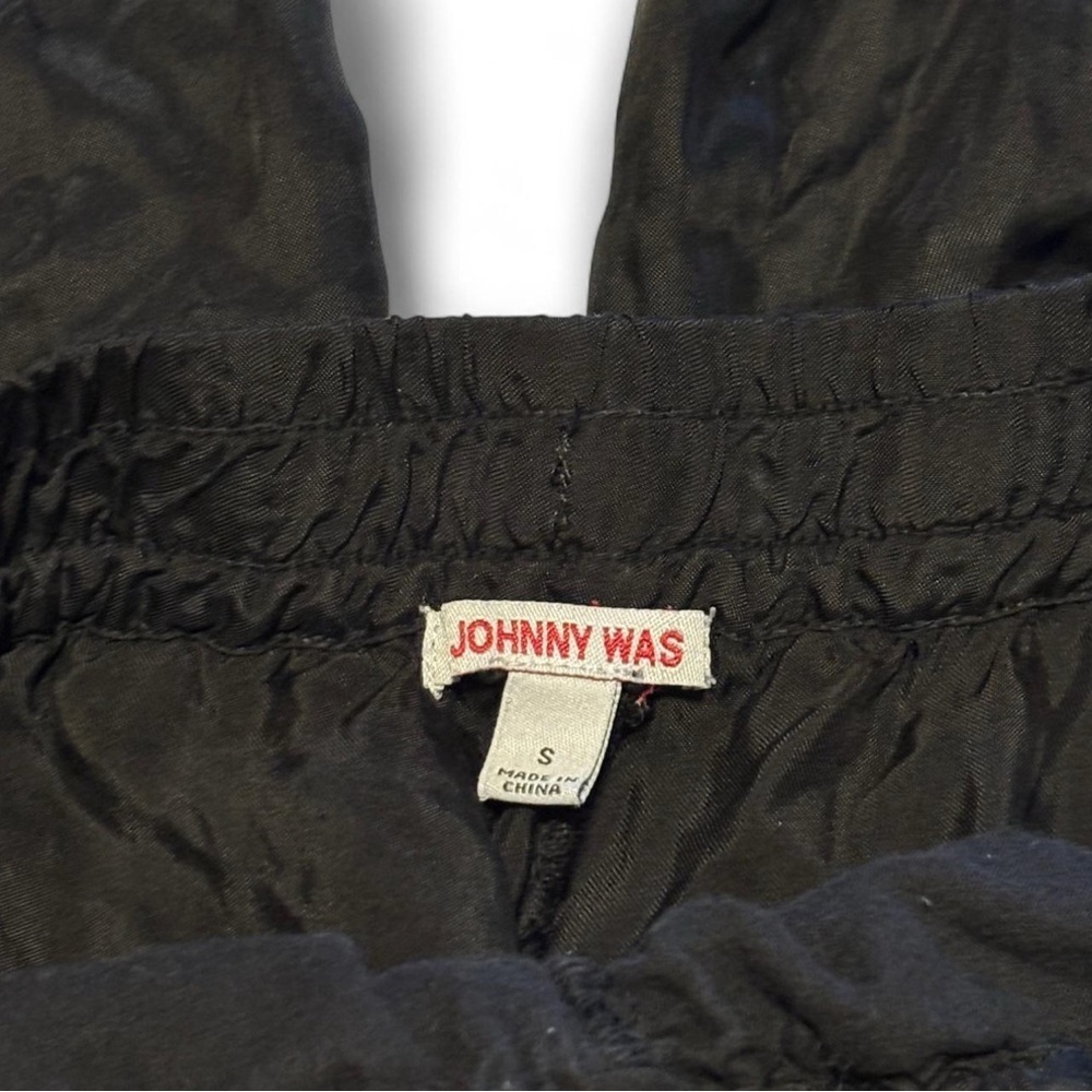 Johnny Was Alice Joggers S Black Cupra Rayon Pull On Lounge Pants Relaxed Fit - Picture 6 of 7